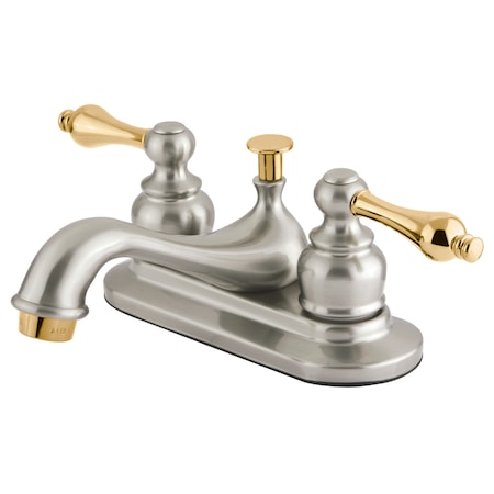 Kingston Brass 4" Centerset Bathroom Faucet, Brushed Nickel/Polished Brass GKB609AL